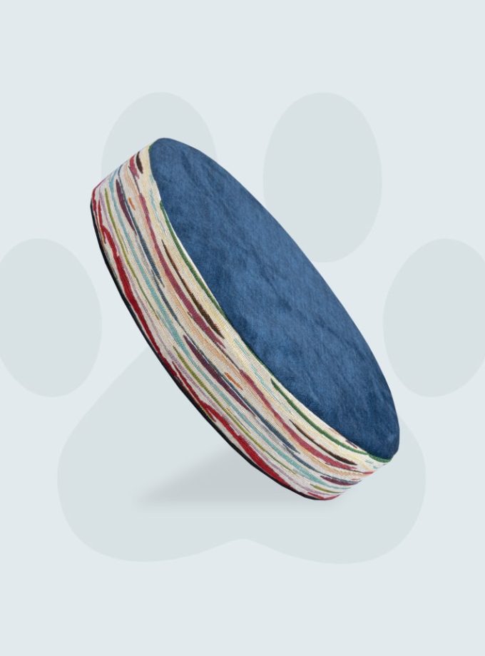 Cama Azul para Mascotas contorno Line. Diseño Moderno con Espuma Viscoelástica BioAdaptativa ZENSA®