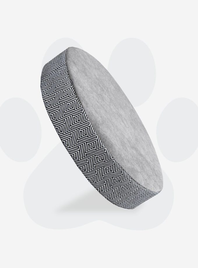 Cama Moderna para Perros y Gatos. Estilo Blanco y Negro Geométrico con Memory Foam ZENSA®