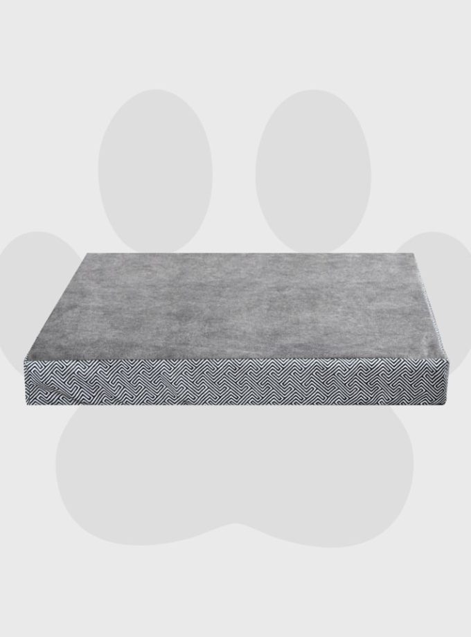 Cama Rectangular para Mascotas – Estilo Blanco y Negro Geométrico con Espuma Viscoelástica ZENSA®