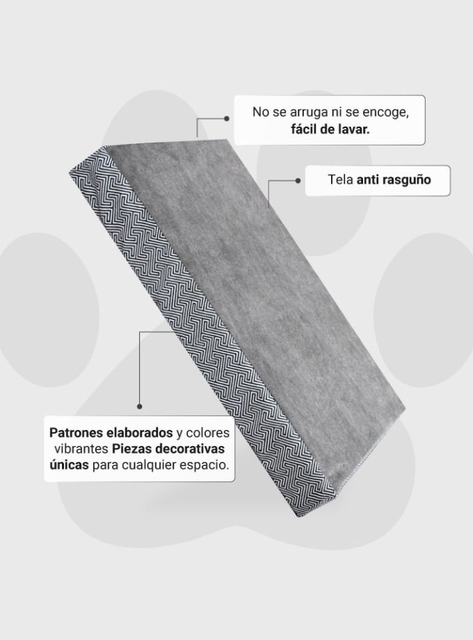 Cama Rectangular para Mascotas – Estilo Blanco y Negro Geométrico con Espuma Viscoelástica ZENSA®