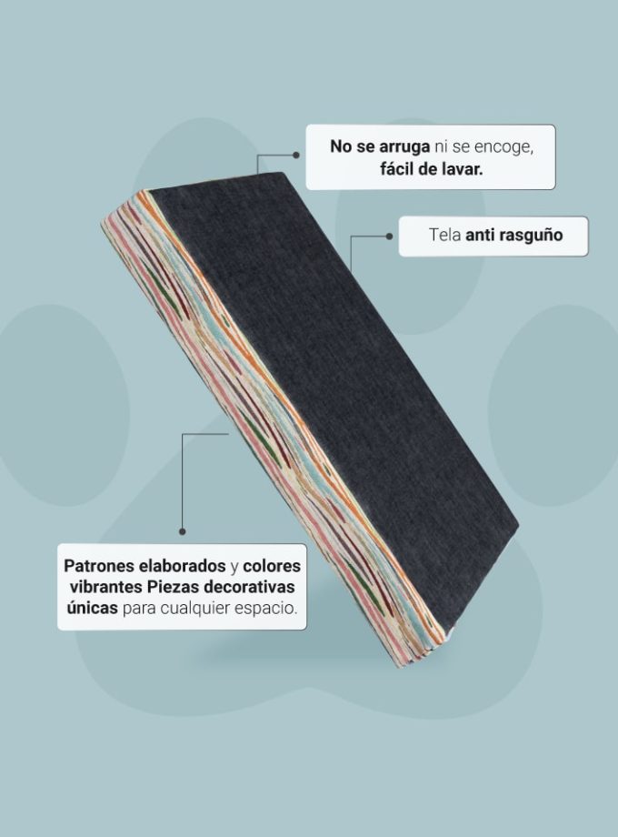 Cama Viscoelástica para Mascotas – Estilo Artístico con Superficie Gris Oscuro y ZENSA®