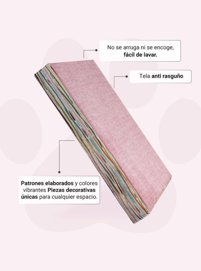 Cama Rosa para Mascotas - Diseño Artístico con Espuma Viscoelástica BioAdaptativa ZENSA®