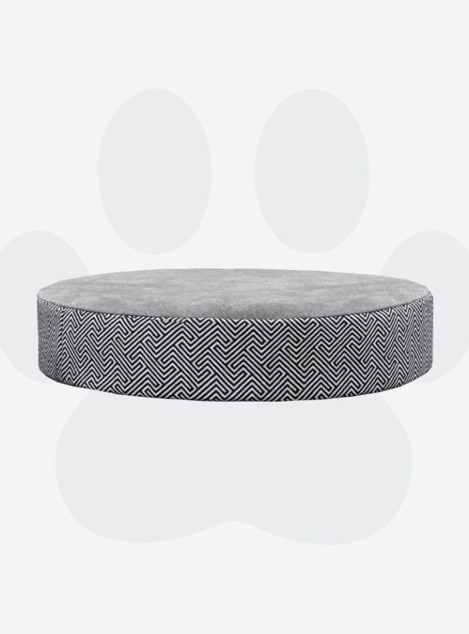 Cama Moderna para Perros y Gatos. Estilo Blanco y Negro Geométrico con Memory Foam ZENSA®