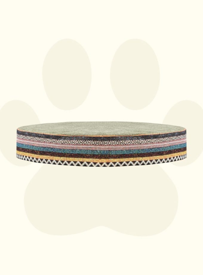Cama Circular Precolombina para Mascotas. Diseño Cultural con Espuma ZENSA® y Antifluido