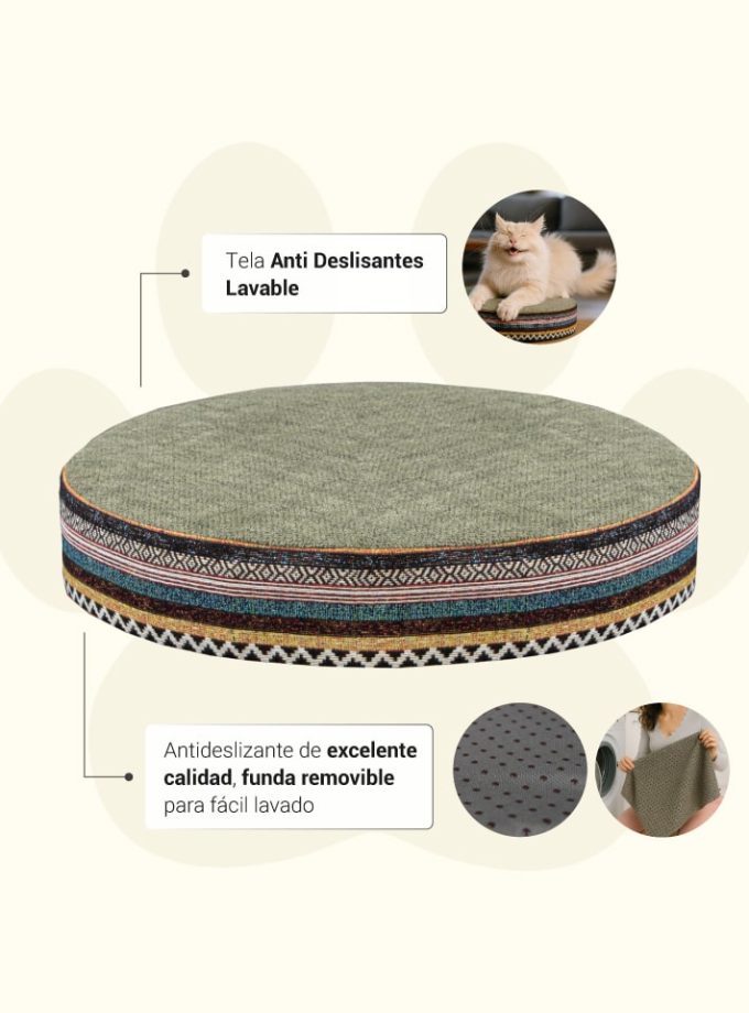 Cama Circular Precolombina para Mascotas. Diseño Cultural con Espuma ZENSA® y Antifluido