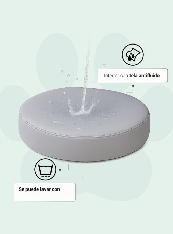 Cama Circular para Mascotas. Diseño Triángulos de Colores con Espuma Viscoelástica ZENSA®