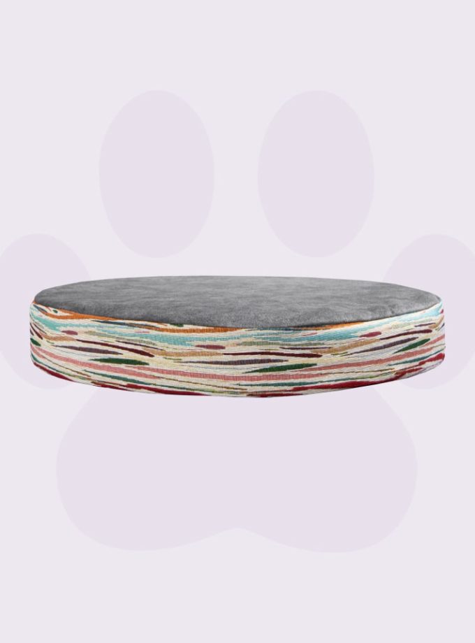 Cama Artística para Mascotas. Diseño en Blanco y Café con Memory Foam y Estilo Contemporáneo