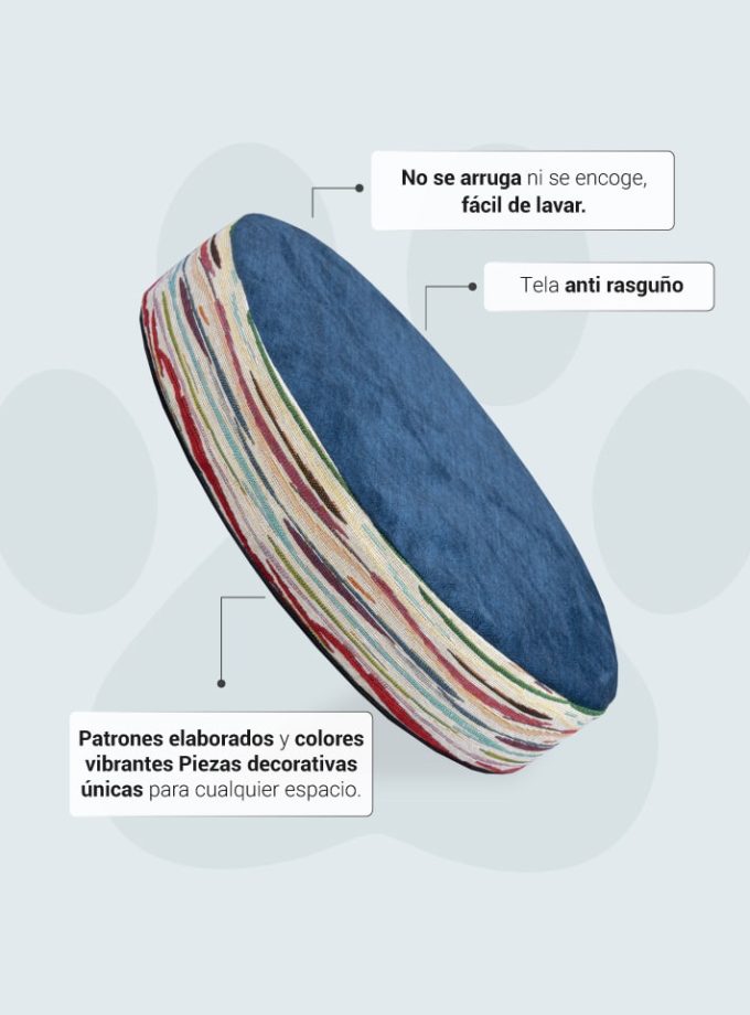 Cama Azul para Mascotas contorno Line. Diseño Moderno con Espuma Viscoelástica BioAdaptativa ZENSA®