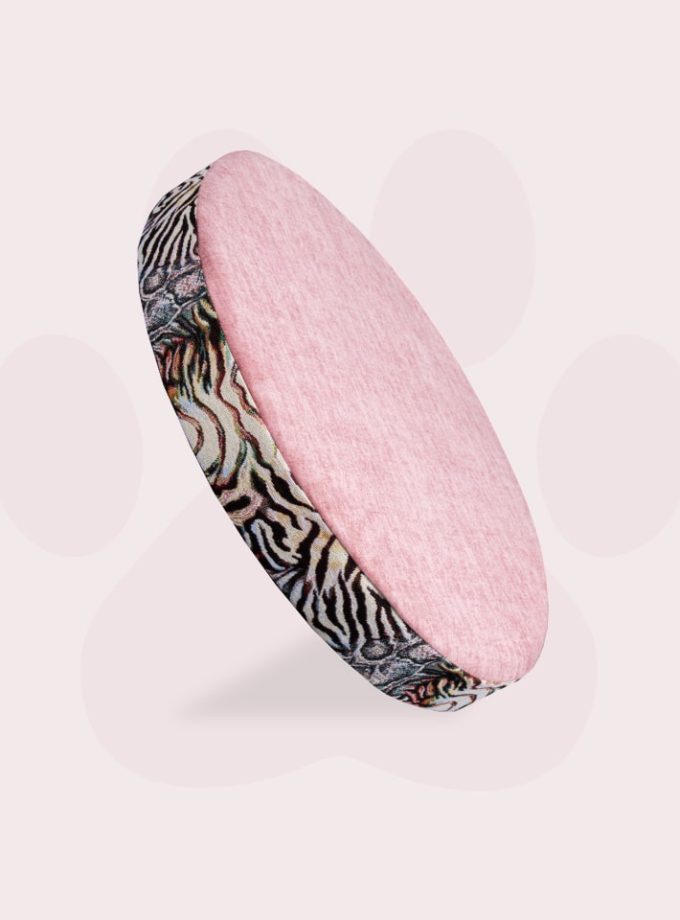 Cama para Mascotas con Estilo Animal Print y Rosa con Espuma Viscoelástica BioAdaptativa ZENSA®