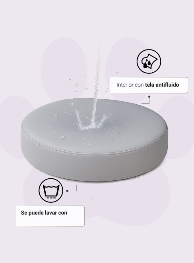 Cama Artística para Mascotas. Diseño en Blanco y Café con Memory Foam y Estilo Contemporáneo