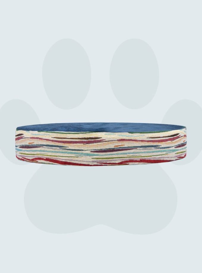 Cama Azul para Mascotas contorno Line. Diseño Moderno con Espuma Viscoelástica BioAdaptativa ZENSA®