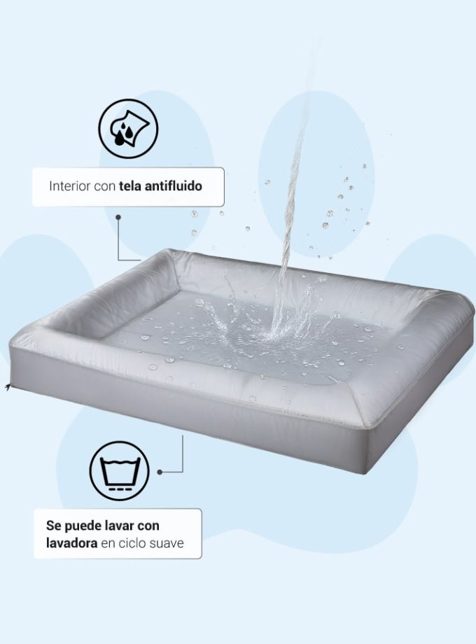 ama Rectangular Azul Oscuro para Mascotas – Contorno Curvo con Diseño de Líneas Neutras